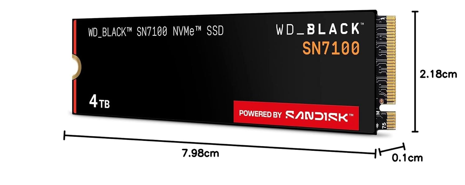Western Digital WD Black SN7100 NVMe 4TB, Upto 7000MB/s R, 6700MB